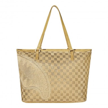 SPRAYGROUND 2 TONE GOLD TRINITY TOTE BAG