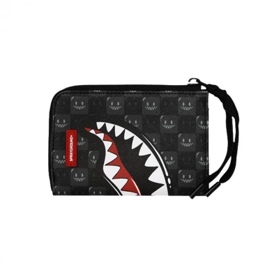 SPRAYGROUND SHARKS IN PARIS WTF BUBBLY BLACK CHECK WALLET