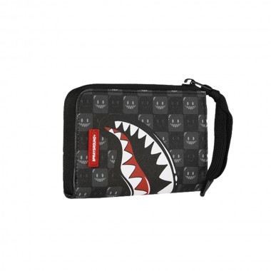 SPRAYGROUND SHARKS IN PARIS WTF BUBBLY BLACK CHECK WALLET