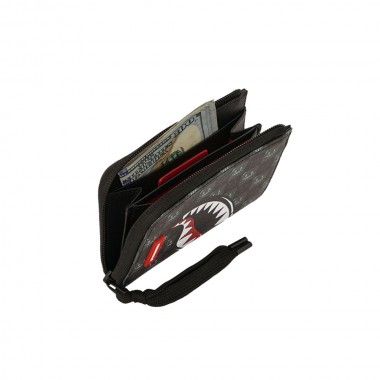 SPRAYGROUND SHARKS IN PARIS WTF BUBBLY BLACK CHECK WALLET