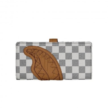 SPRAYGROUND EMBOSSED CREAM CHECK SINGLE FOLD WALLET