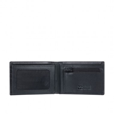 BILLABONG ARCH LEATHER TRI-FOLD WALLET BLACK