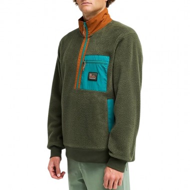 BILLABONG BOUNDARY SHORE HALF ZIP FLEECE CARAMEL CAFE