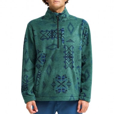BILLABONG BOUNDARY MOCK NECK HALF ZIP FLEECE SMOKE PINE