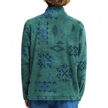 BILLABONG BOUNDARY MOCK NECK HALF ZIP FLEECE SMOKE PINE