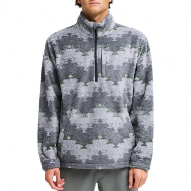 BILLABONG BOUNDARY MOCK NECK HALF ZIP FLEECE PEWTER