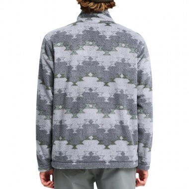 BILLABONG BOUNDARY MOCK NECK HALF ZIP FLEECE PEWTER