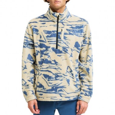 BILLABONG BOUNDARY MOCK NECK HALF ZIP FLEECE SAND KHAKI