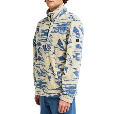 BILLABONG BOUNDARY MOCK NECK HALF ZIP FLEECE SAND KHAKI