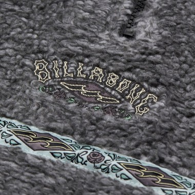 BILLABONG TOMBSTONE HALF ZIP MOCK NECK FLEECE RAVEN