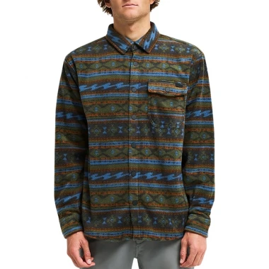 BILLABONG FURNACE POLAR FLEECE LS SHIRT RAVEN