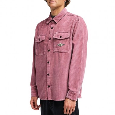 BILLABONG BONG DAYS CORDUROY LS SHIRT RED DAHLIA