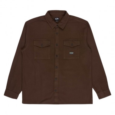 BILLABONG DEL MAR FLANNEL LS SHIRT DARK CEDAR