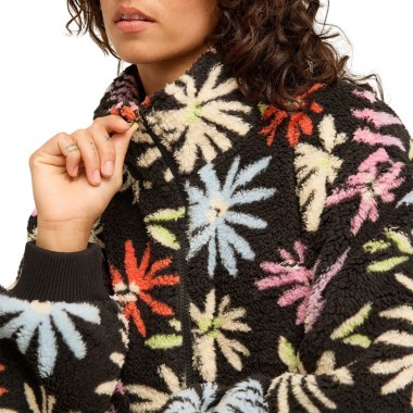 BILLABONG TIME OFF W HALF ZIP SHERPA PULLOVER BLACK PEBBLE
