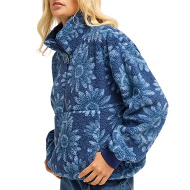 BILLABONG TIME OFF W HALF ZIP SHERPA PULLOVER TRUE NAVY