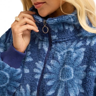 BILLABONG TIME OFF W HALF ZIP SHERPA PULLOVER TRUE NAVY