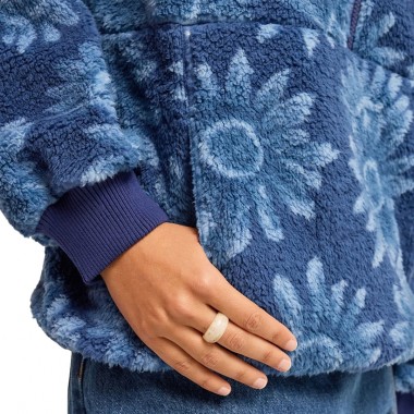 BILLABONG TIME OFF W HALF ZIP SHERPA PULLOVER TRUE NAVY