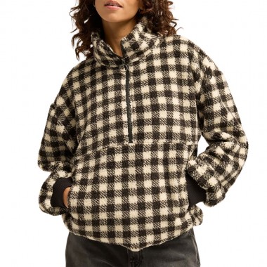 BILLABONG TIME OFF W HALF ZIP SHERPA PULLOVER BLACK SANDS