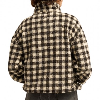 BILLABONG TIME OFF W HALF ZIP SHERPA PULLOVER BLACK SANDS