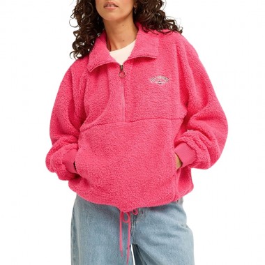 BILLABONG TIME OFF W HALF ZIP SHERPA PULLOVER PARADISE PINK