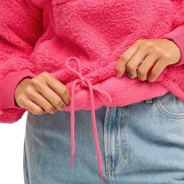 BILLABONG TIME OFF W HALF ZIP SHERPA PULLOVER PARADISE PINK