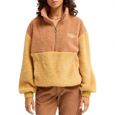BILLABONG TIME OFF W HALF ZIP SHERPA PULLOVER CURRY