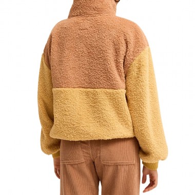 BILLABONG TIME OFF W HALF ZIP SHERPA PULLOVER CURRY