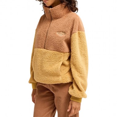 BILLABONG TIME OFF W HALF ZIP SHERPA PULLOVER CURRY