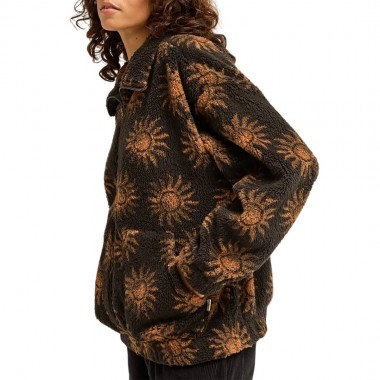 BILLABONG FIRST LIGHT W FULL ZIP SHERPA PULLOVER BLACK SANDS