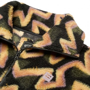 BILLABONG BARRA W HALF ZIP SHERPA PULLOVER BLACK SANDS