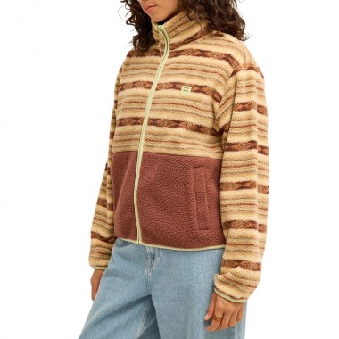 BILLABONG ROCK JETTY W SHERPA ZIP PULLOVER ESPRESSO