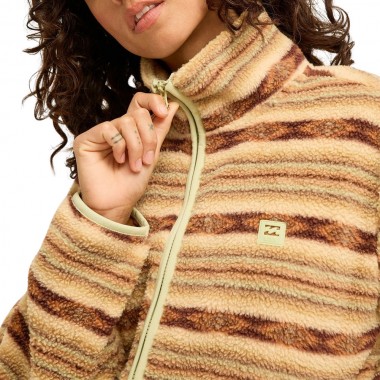 BILLABONG ROCK JETTY W SHERPA ZIP PULLOVER ESPRESSO