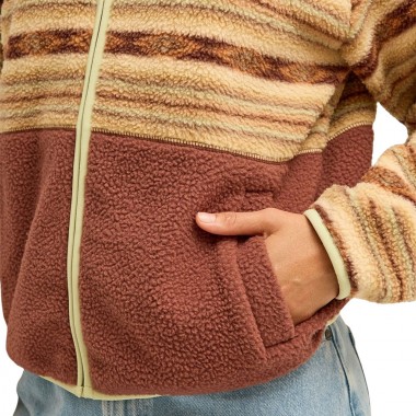 BILLABONG ROCK JETTY W SHERPA ZIP PULLOVER ESPRESSO