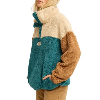 BILLABONG SINCE 73 VIBES W SHERPA PULLOVER COLONIAL BLUE