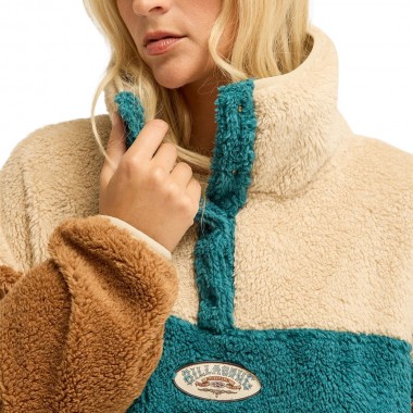 BILLABONG SINCE 73 VIBES W SHERPA PULLOVER COLONIAL BLUE