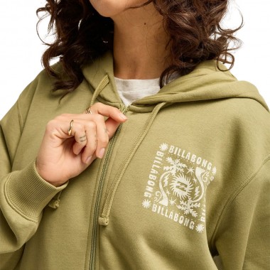 BILLABONG ALWAYS LOOKING W ZIP HOODIE ARMY GREEN