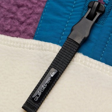 QUIKSILVER OCEAN VIEW MIX K HALF ZIP SHERPA HOODIE BLUE CORAL