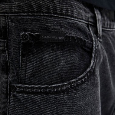 QUIKSILVER QUIKSILVER BAGGY DENIM PANTS BLACK BLACK USED