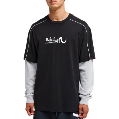 QUIKSILVER YG DOUBLE LAYER LS TEE BLACK