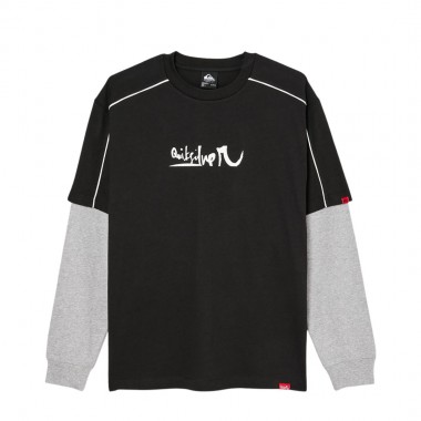 QUIKSILVER YG DOUBLE LAYER LS TEE BLACK