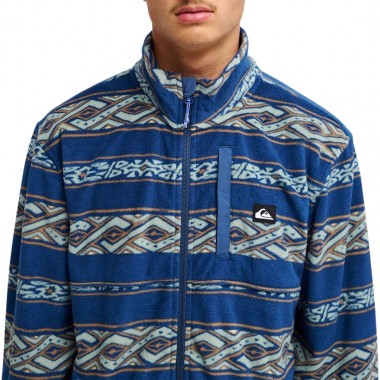 QUIKSILVER NO DESTINATION ZIP FLEECE DARK DENIM GLEEBROOK