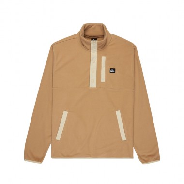QUIKSILVER NO DESTINATION HALF SNAP FLEECE KHAKI
