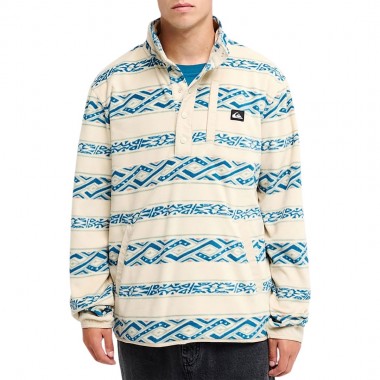 QUIKSILVER NO DESTINATION HALF SNAP FLEECE QUIK LIFE STRIPE PT