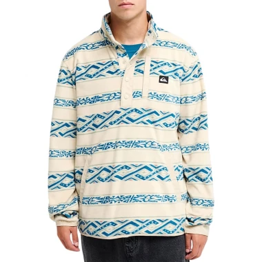 QUIKSILVER NO DESTINATION HALF SNAP FLEECE QUIK LIFE STRIPE PT