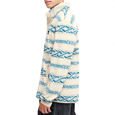 QUIKSILVER NO DESTINATION HALF SNAP FLEECE QUIK LIFE STRIPE PT