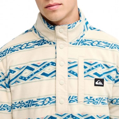 QUIKSILVER NO DESTINATION HALF SNAP FLEECE QUIK LIFE STRIPE PT