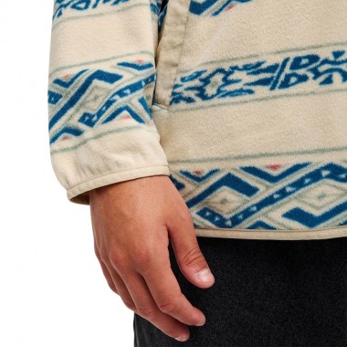 QUIKSILVER NO DESTINATION HALF SNAP FLEECE QUIK LIFE STRIPE PT
