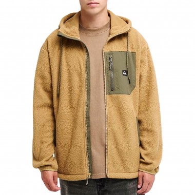 QUIKSILVER CLEAN COAST ZIP FLEECE HOODIE KELP