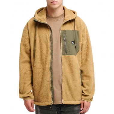 QUIKSILVER CLEAN COAST ZIP FLEECE HOODIE KELP