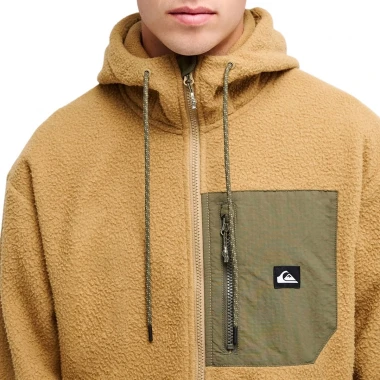 QUIKSILVER CLEAN COAST ZIP FLEECE HOODIE KELP